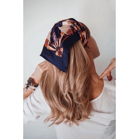 Khăn lụa bandana mini size 53x53cm phong cách unisex - Khăn turban