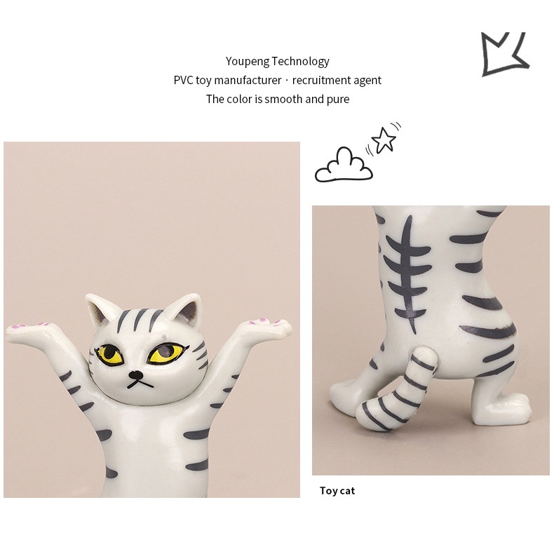 W&G Nâng tay mô hình mèo con nhảy múa trang trí mèo