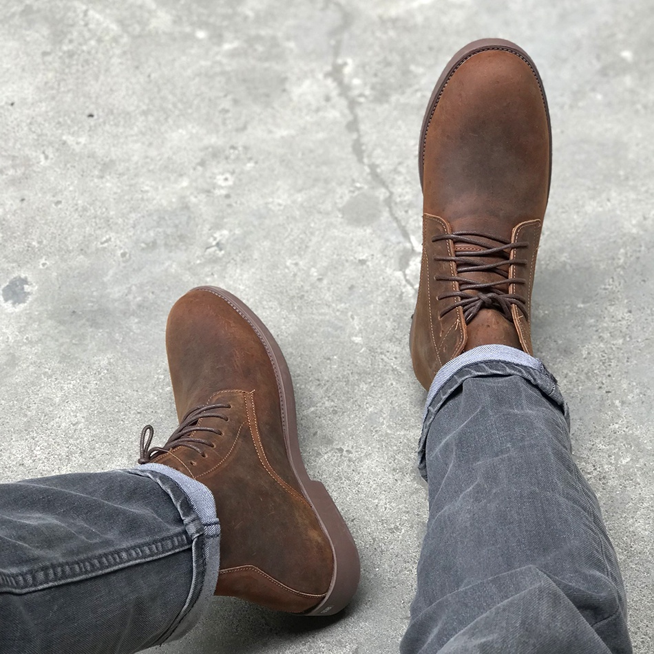 Giày cao cổ nam Mad Desert Plain Boots Brown da bò sáp ngựa điên cao cấp phong cách bụi bặm | BigBuy360 - bigbuy360.vn