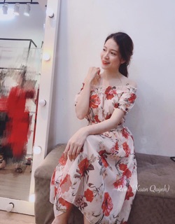 Maxi trễ vai hoa