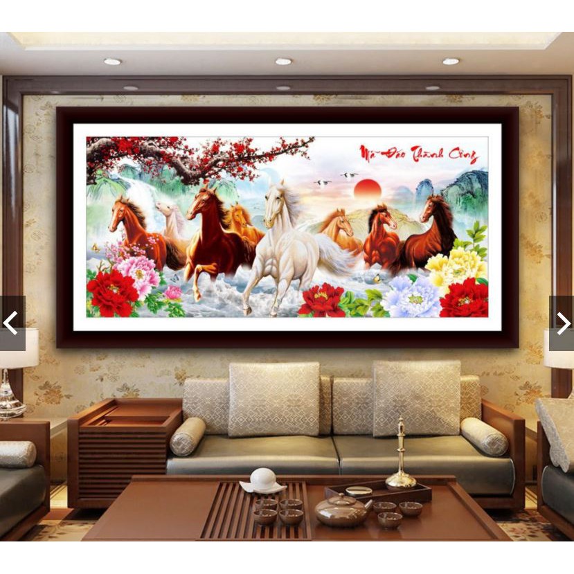 TRANH ĐÍNH ĐÁ MÃ ĐÁO THÀNH CÔNG NGỰA DF844 (100x50) , DF222 (130x63) , vs351 (180x85) y8315(200x95) Y8316(230X110)