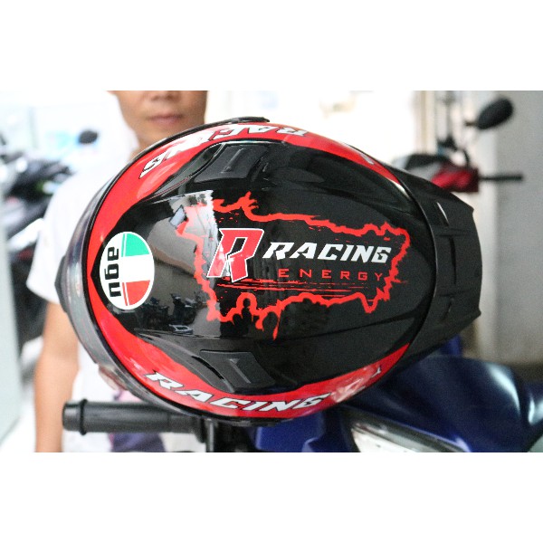 Nón bảo hiểm Fullface AGU racing đỏ