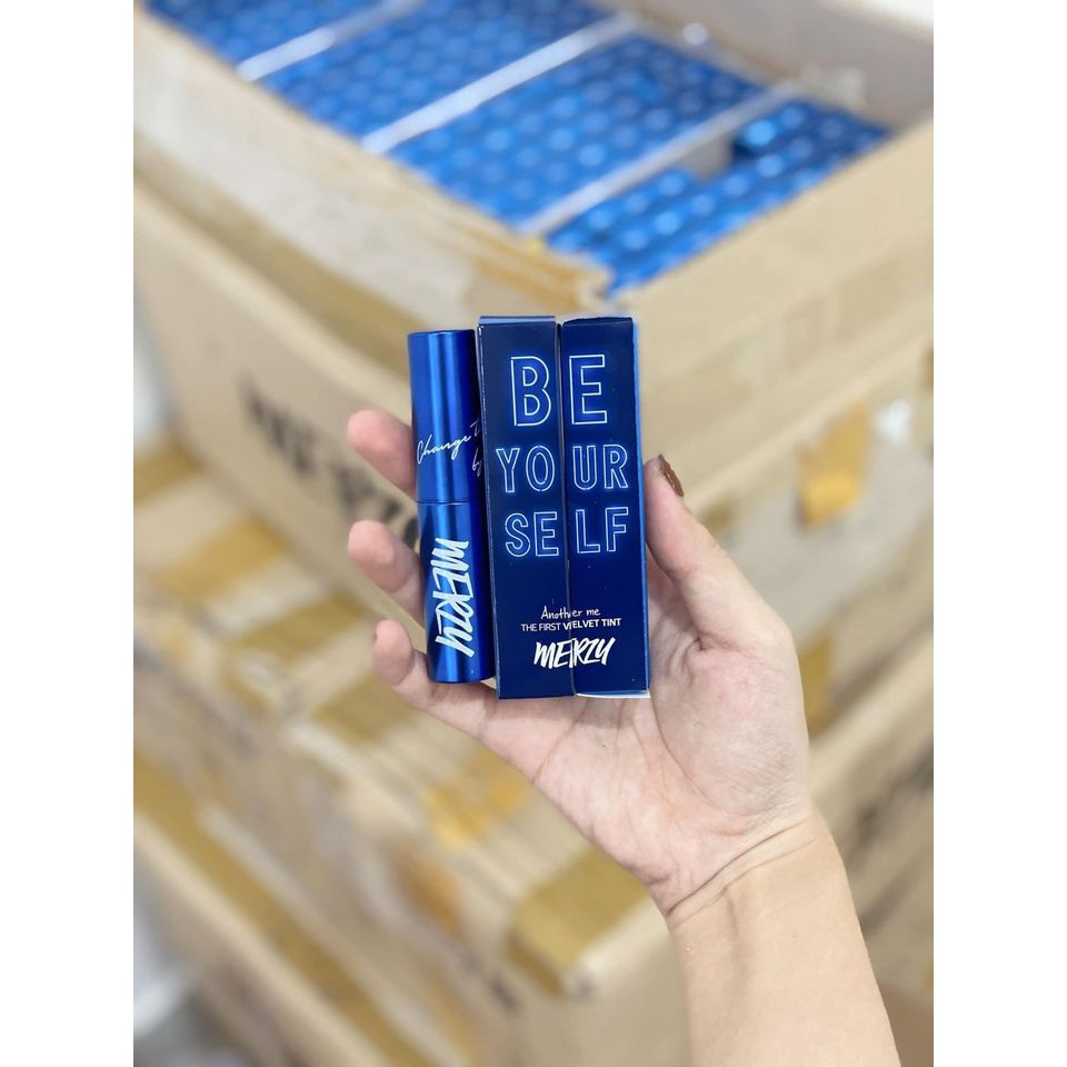 [ NEW - CÓ SẴN ] Son Kem Lì Merzy The First Velvet Tint Limited Edition #V6 Vỏ xanh