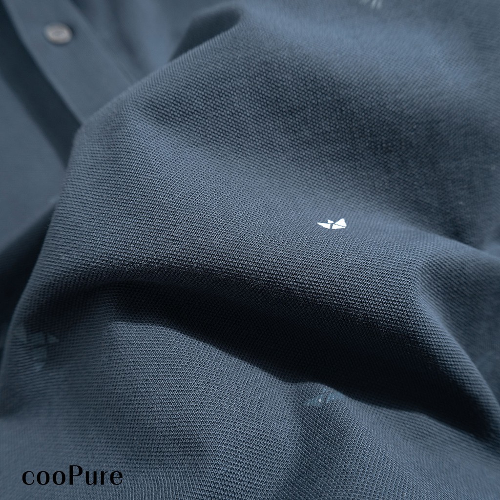 Áo thun polo nam cooPure xanh mint, vải Polo stretchy fiber crossword màu xanh navy, thiết kế trang nhã NO.1825 (5 màu)