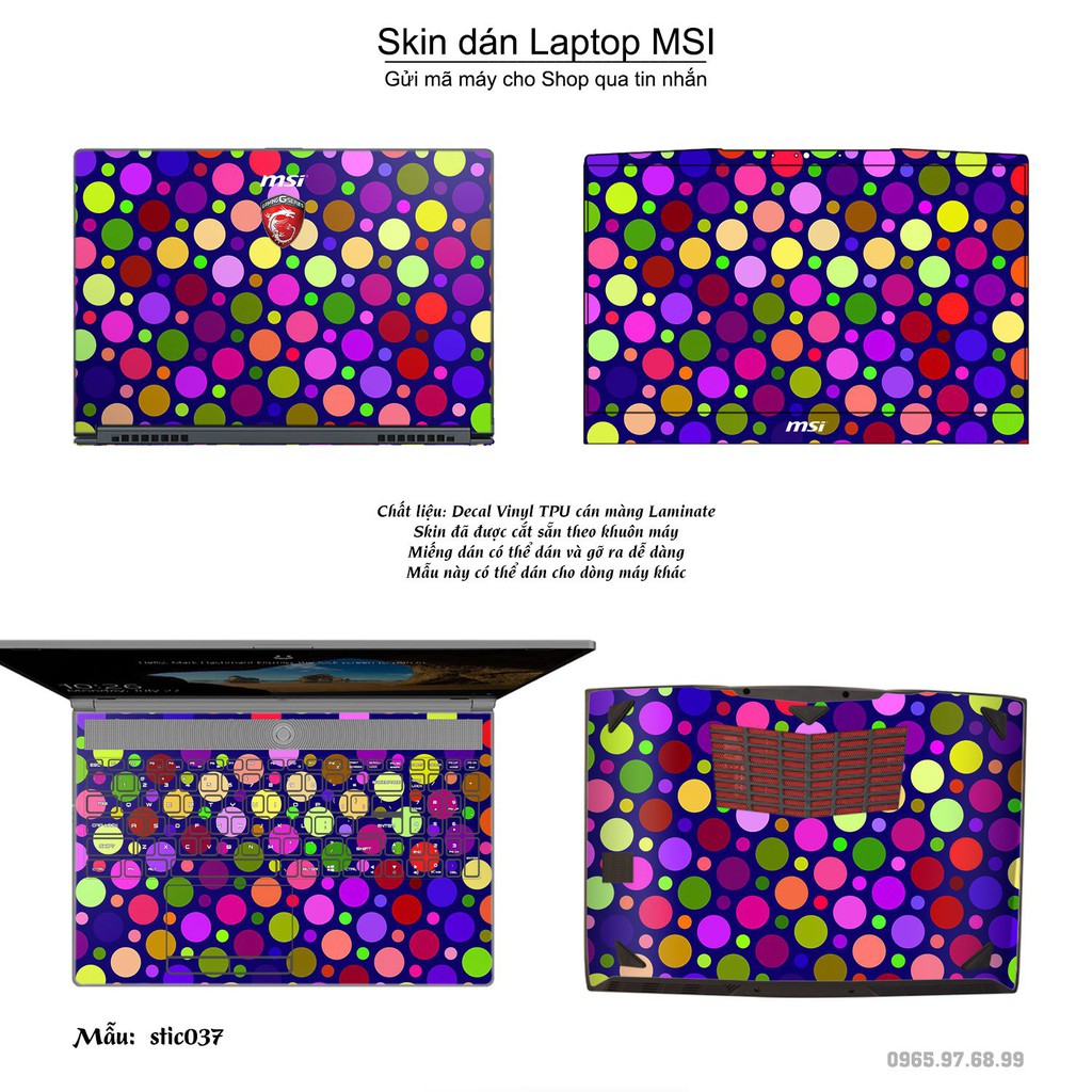 Skin dán Laptop MSI in hình Hoa văn sticker _nhiều mẫu 7 (inbox mã máy cho Shop)