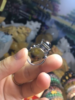 Nhẫn bạc đá thạch anh khói
