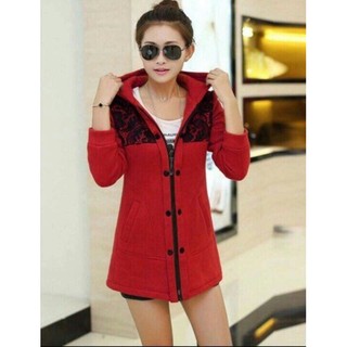 Áo khoác form dài phối ren CC09
