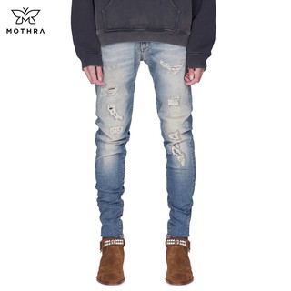 Quần Jeans nam dáng skinny Jeans chất liệu cao cấp 2 màu xanh / đen