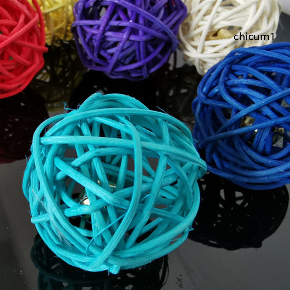 Quả cầu mây có chuông đồ chơi nhai trang trí lồng