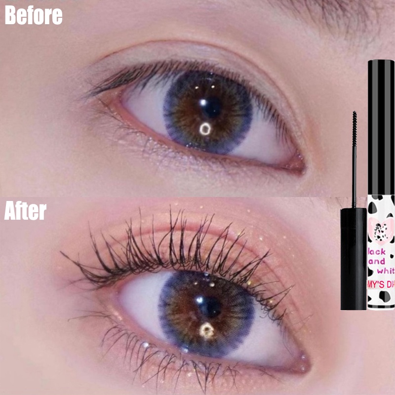 Mascara Sợi Tơ 3D Màu Đen Chống Nước Lâu Phai Cho Hàng Mi Dày Dài Và Cong Vút