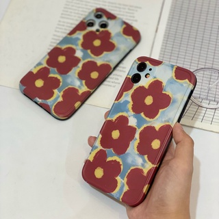 C1565 ốp lưng silicon nhám red flower