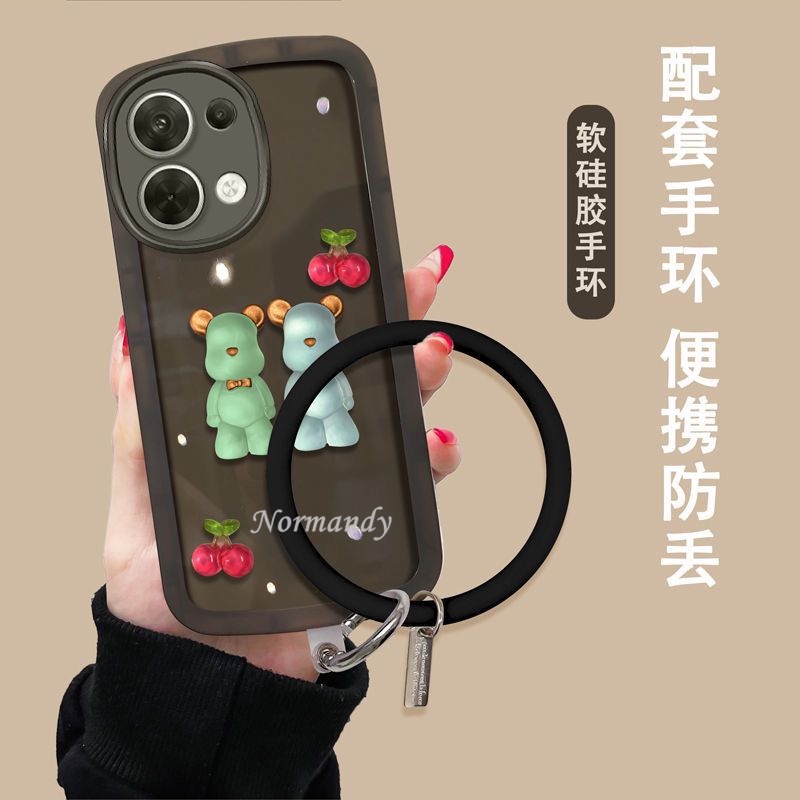 Ốp Điện Thoại Dẻo Trong Suốt Họa Tiết Chú Gấu & Cherry 3D Cho OPPO Reno8 Z 8Pro Reno 8 8Z 7 7Z 7Pro Z Pro 5G 4G 2022
