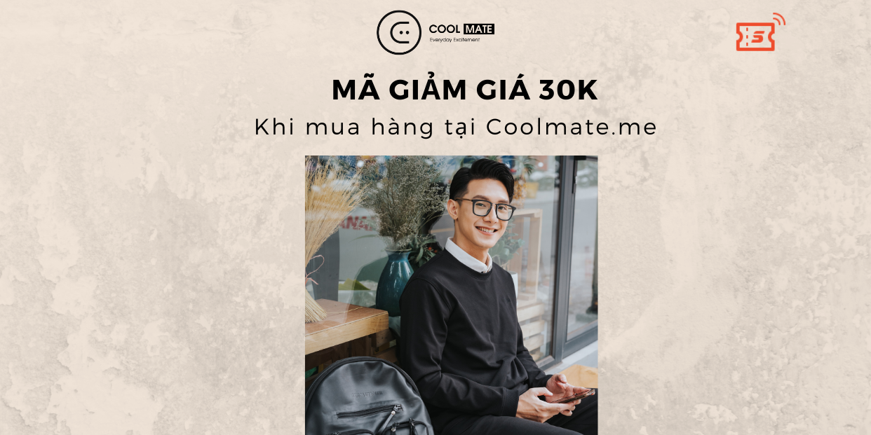 [E-Voucher] Coolmate - Mã giảm 30K mua quần áo tại web Coolmate.me