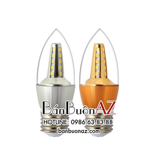 Bóng led nến 5w vỏ nhôm, đui đèn e14/e27 siêu chịu nước