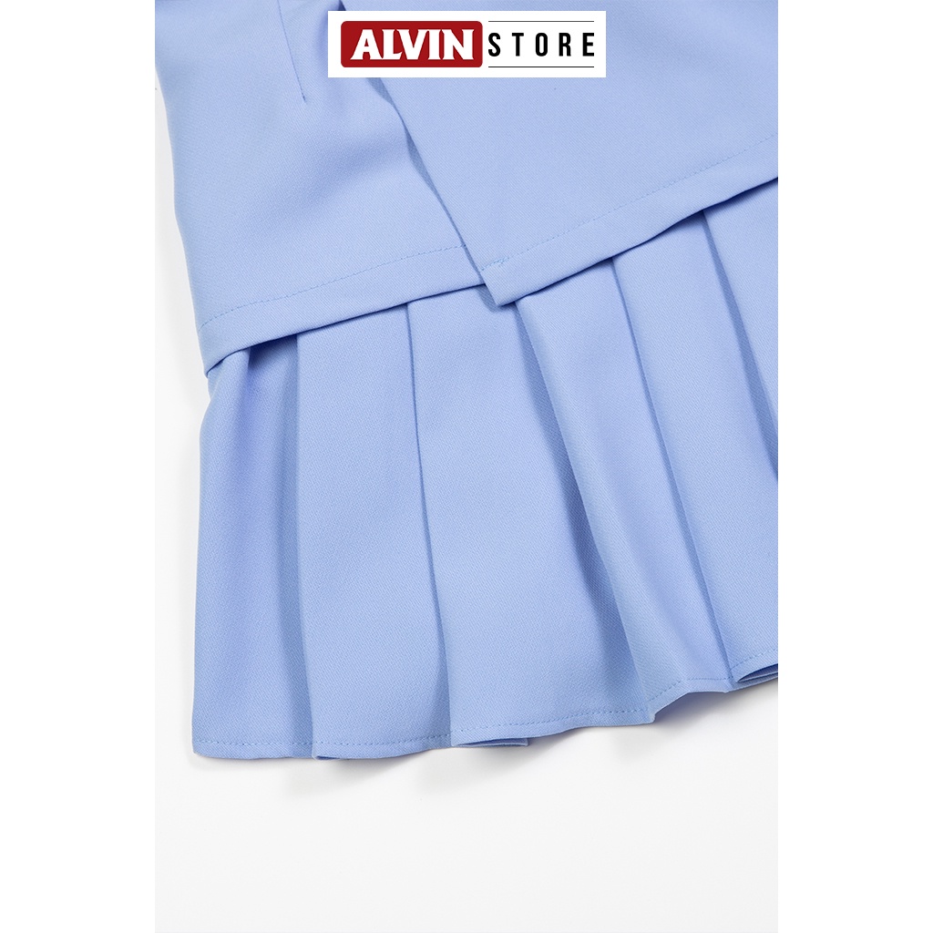 Set Bộ Vest Nữ Cách Tân Gồm Áo Vest Nữ Hiện Đại Và Quần Giả Váy Xếp Ly Alvin Store 0783