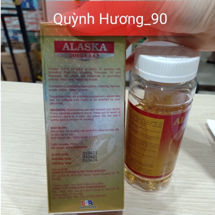 Viên dầu cá Alaska OMEGA 3,6,9 Coenzym Q10 lọ 100 viên giúp tăng cường não