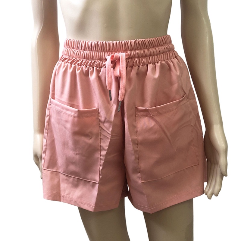 Quần Short Đi Biển Lưng Thun Rút Dây Dáng Rộng Màu Trơn Thoải Mái Thời Trang Mùa Hè Cho Nữ