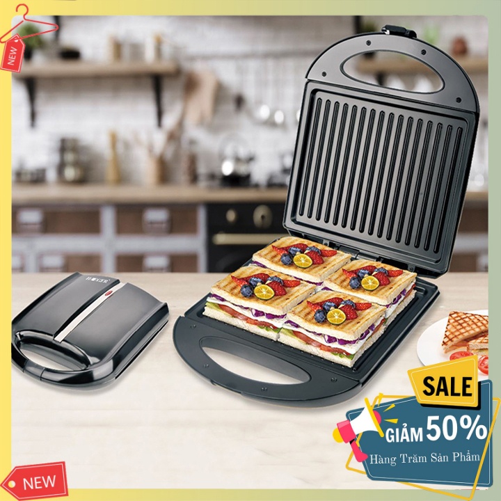 Máy nướng thịt, kẹp bánh mì đôi Sokany 1400W