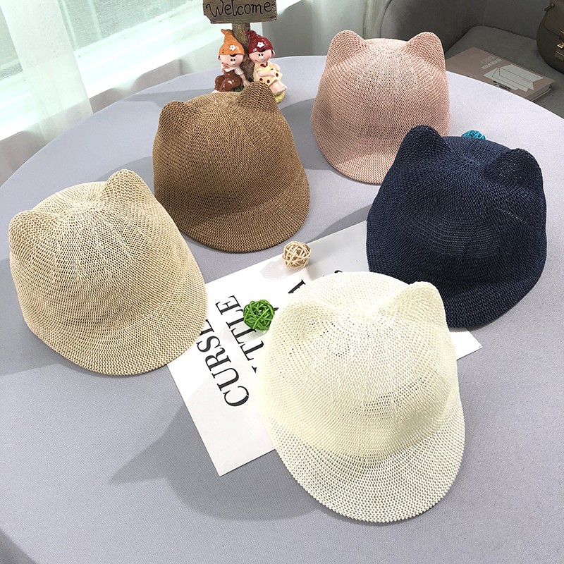 Mũ Cói Chống Nắng Phong Cách Hàn Quốc Thời Trang Mùa Hè Cho Bé Trai Và Gái