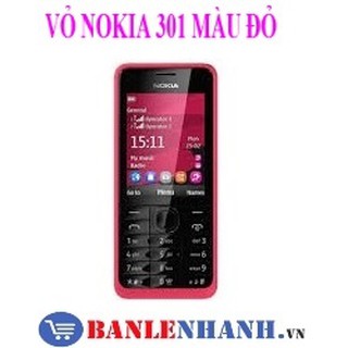VỎ KHÔNG PHÍM NOKIA 301 MÀU ĐỎ