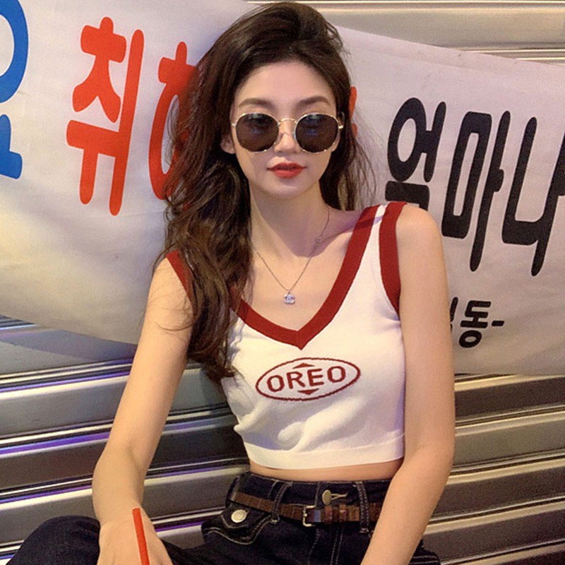 Áo len QKOOLE không tay cổ chữ V phong cách Hàn Quốc thời trang dành cho nữ