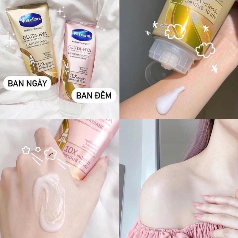 [Chính Hãng] [Mẫu mới 2021] DƯỠNG THỂ VASELINE 10X SERUM GLUTA - HYA mới nhất 2021 Nội địa Thái (Tuýp lớn 330ml)