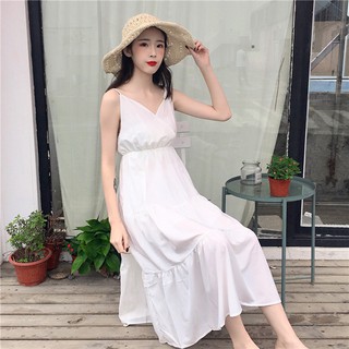 ĐẦM MAXI 2 DÂY ULLZANG ĐI BIỂN, DẠO PHỐ
