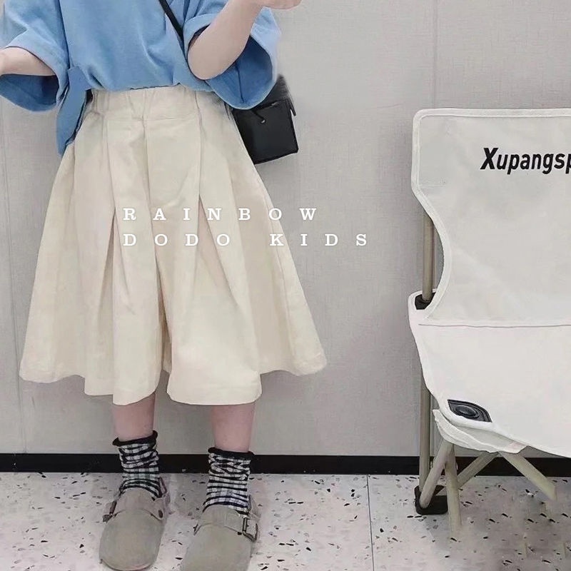 Bộ Áo Thun Cotton Dáng Rộng Màu Trơn + Quần Short Dáng Rộng Thoải Mái Màu Trơn Phong Cách Hàn Quốc Thời Trang Mùa Hè Hàng Mới Dành Cho Bé Gái