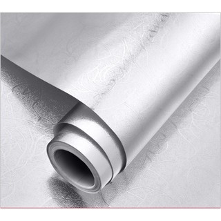 DECAL 1M dán bếp tráng nhôm khổ 60CM - hoa hồng bạc mới