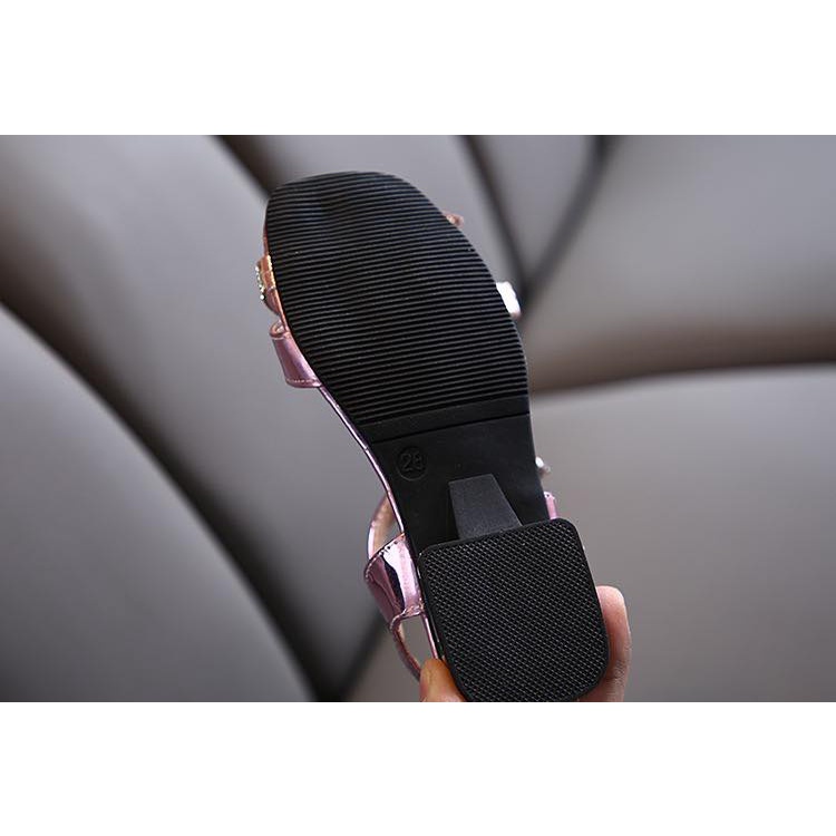 Giày sandal nơ đá lấp lánh kiểu dáng đơn giản dễ thương cho con gái