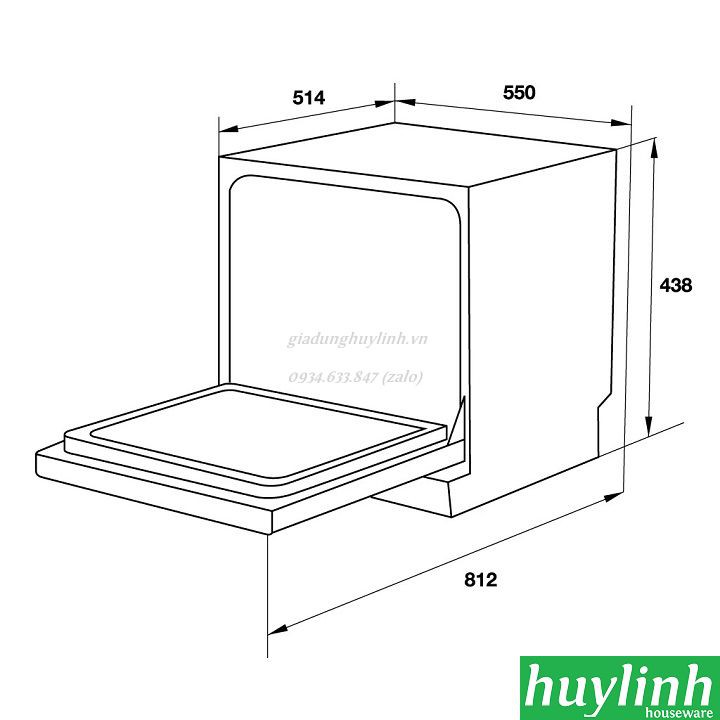 Máy rửa chén bát để bàn Hafele HDW-T50B - 539.20.600 - 6 bộ