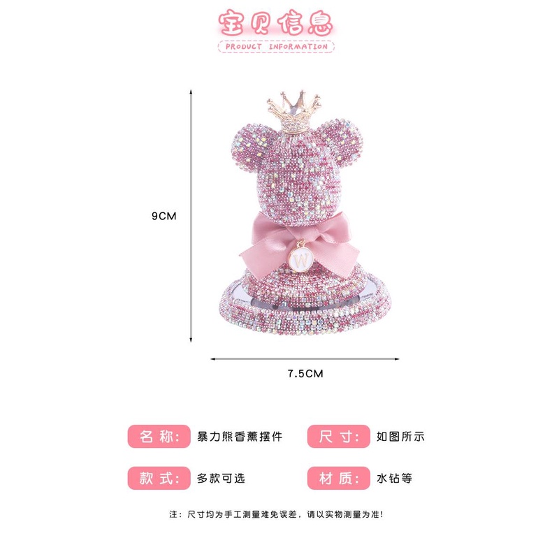 Sáp thơm hình gấu phi thuyền đính đá dễ thương và vương miện thuỷ tinh