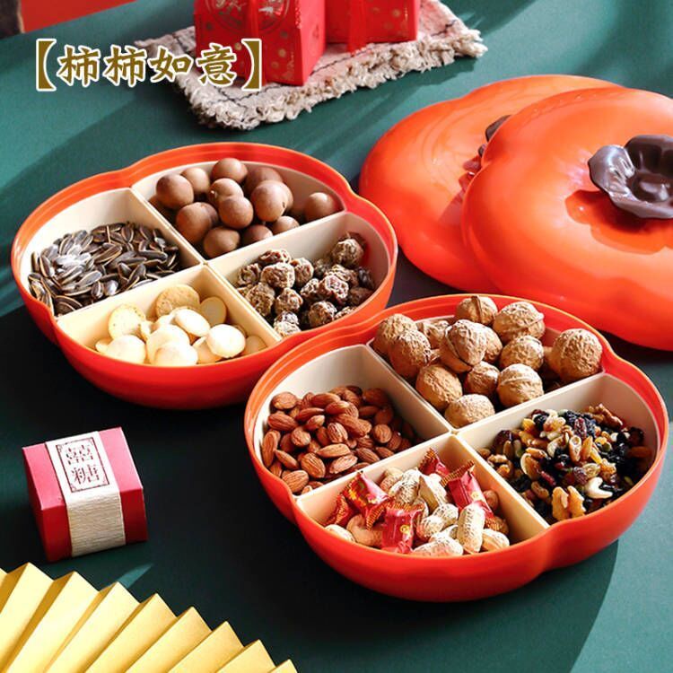 Hộp đựng bánh kẹo bằng nhựa có nắp đậy phong cách đơn giản trang trí năm mới
