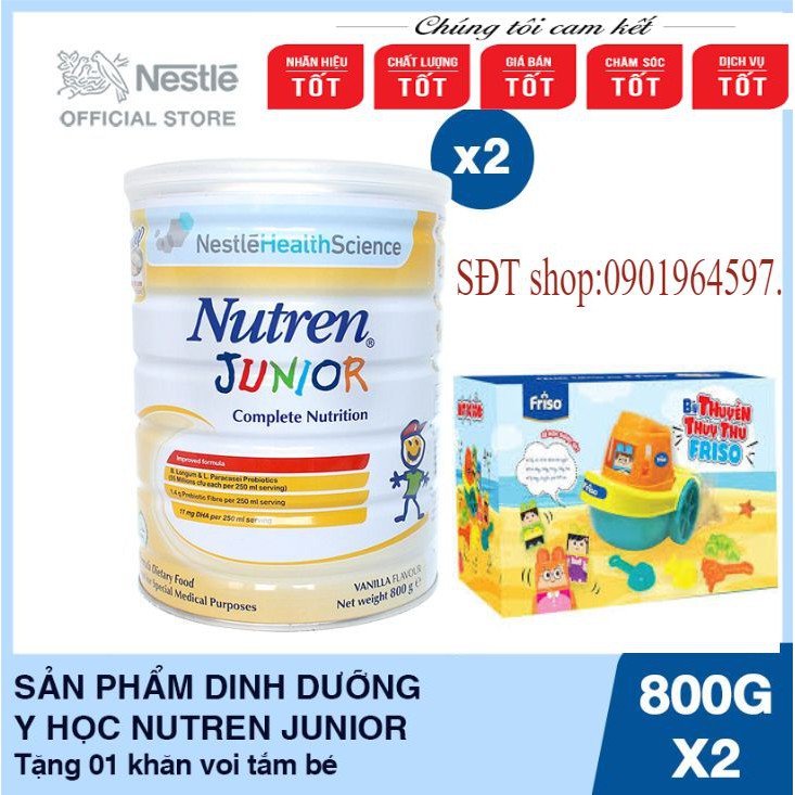 [HÀNG CHÍNH HÃNG 100%]Bộ 2 lon Sữa Nutren Junior 800gr ( cho trẻ suy dinh dưỡng)