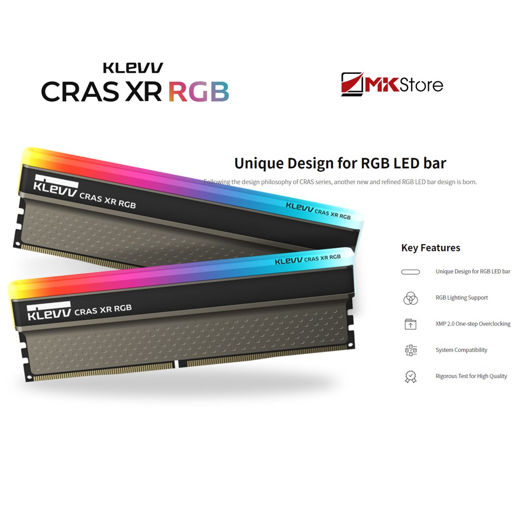 Bộ nhớ trong RAM DDR4 Klevv CRAS XR RGB Bus 3600 C18