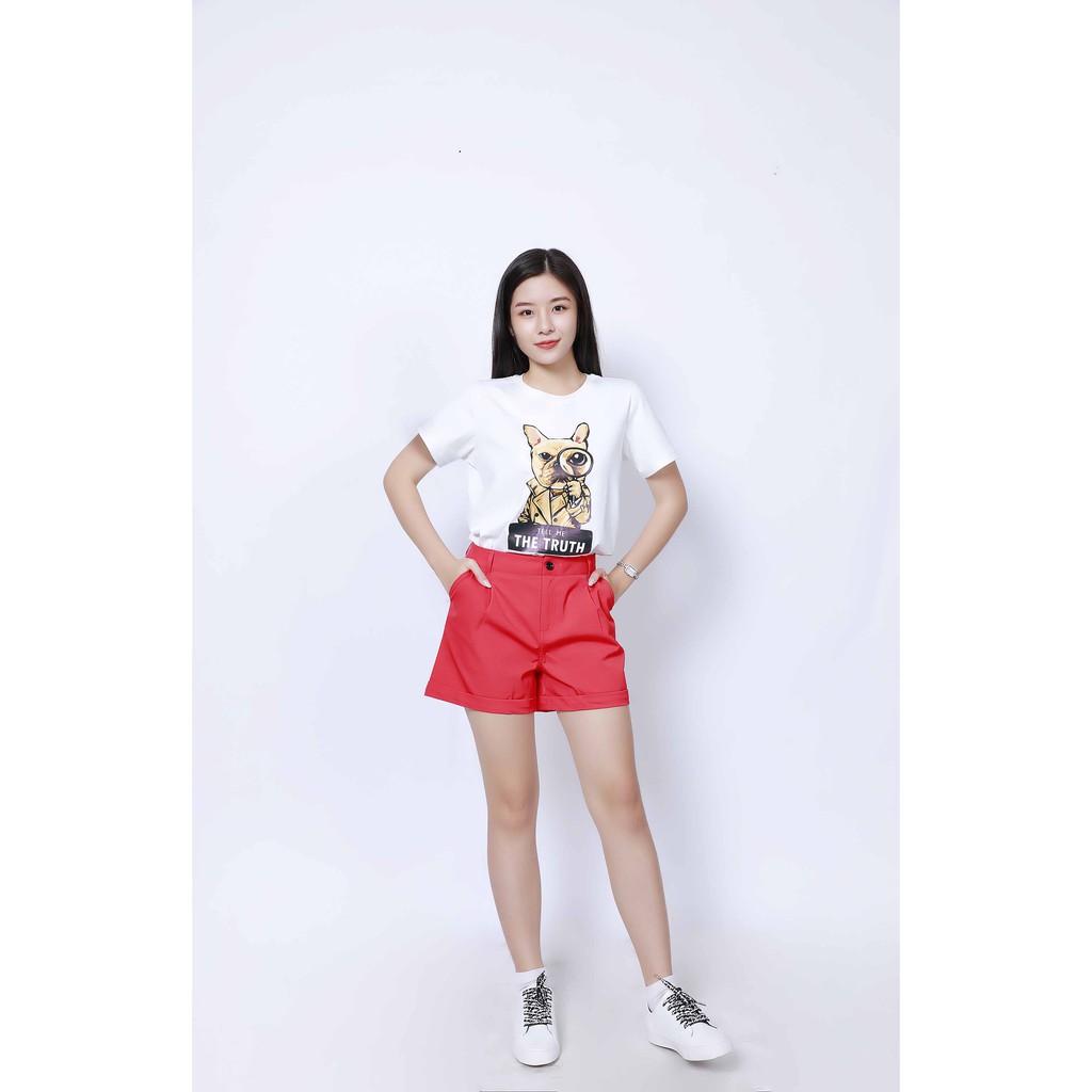 Áo phông trắng in hình Bull Dog P689 NỮ TNG