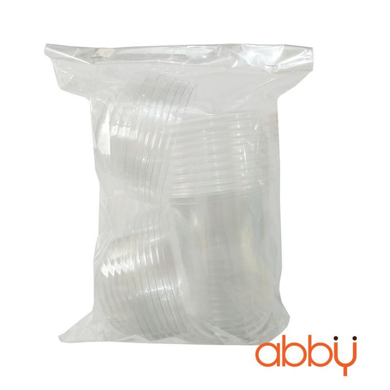 Cốc nhựa đáy bầu nắp cầu 500ml (10 chiếc)