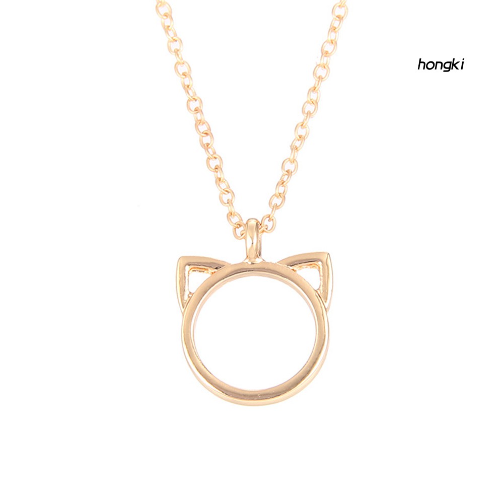 vòng cổ Hợp Kim Mặt Hình Tai Mèo Dễ Thương Cho Nữ