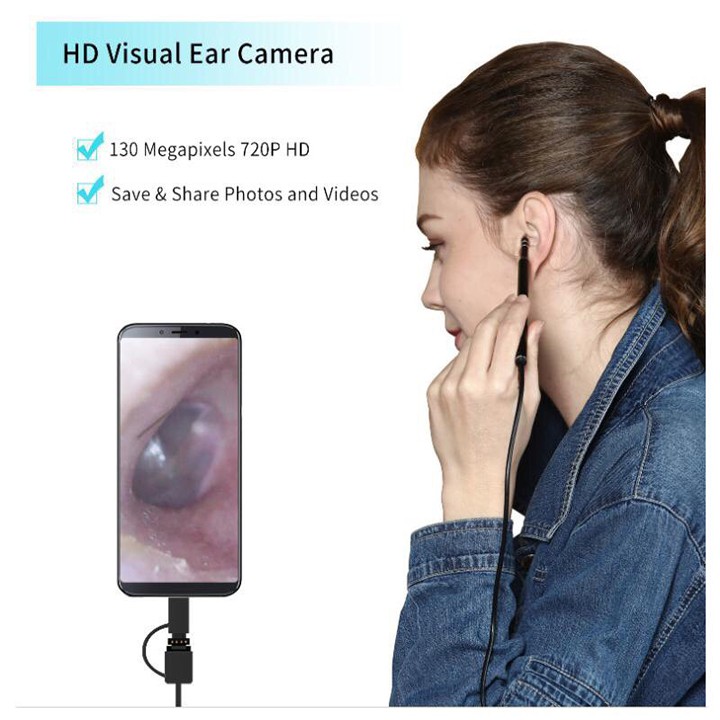 DỤNG CỤ LẤY RÁY TAI CÓ CAMERA NỘI SOI HD VISUAL EARPICK
