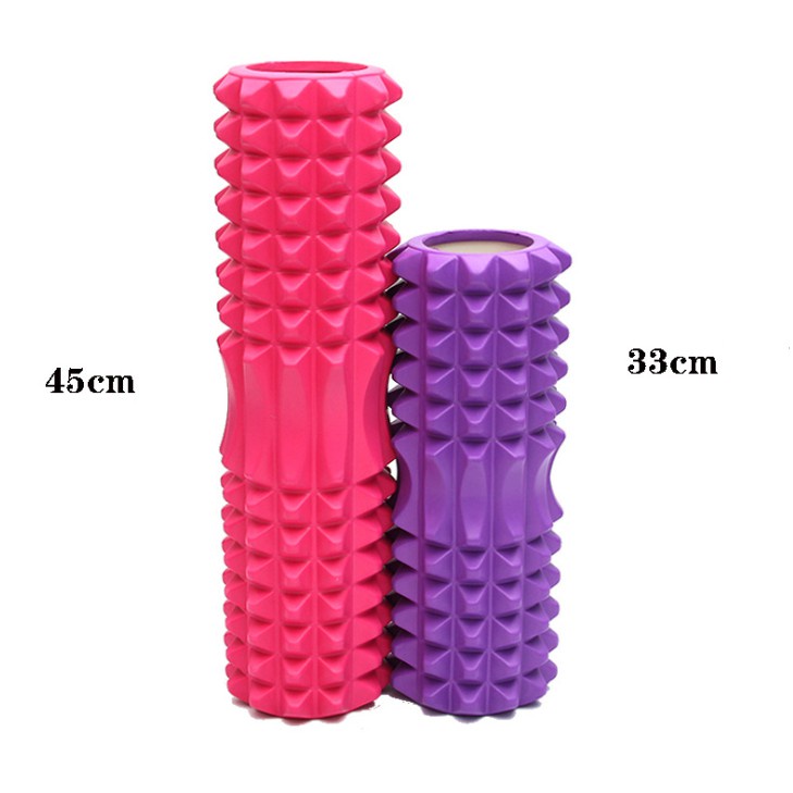 Con lăn Yoga Massage Foarm Roller, Ống Trụ Lăn Xốp Thể Thao Giãn Cơ Có Gai Roam Rollet Cao Cấp