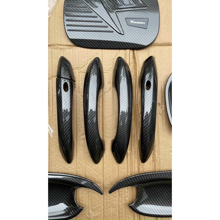 Ốp Tay Hõm Cửa Xe Hyundai Tucson 2022 2023 Carbon Cao Cấp Chống xước tay cửa làm đẹp cho xe