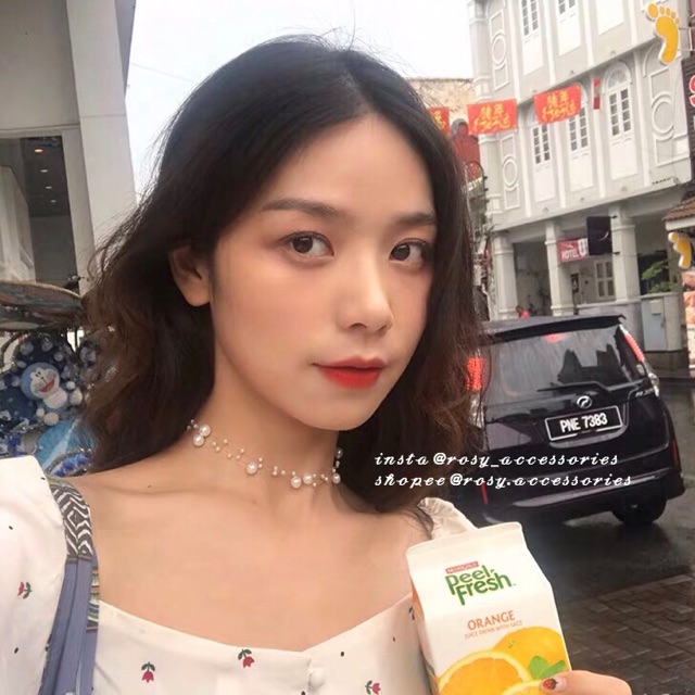 ROSY - DÂY CHUYỀN CHOKER NGỌC TRAI GIẢ BÁNH BÈO
