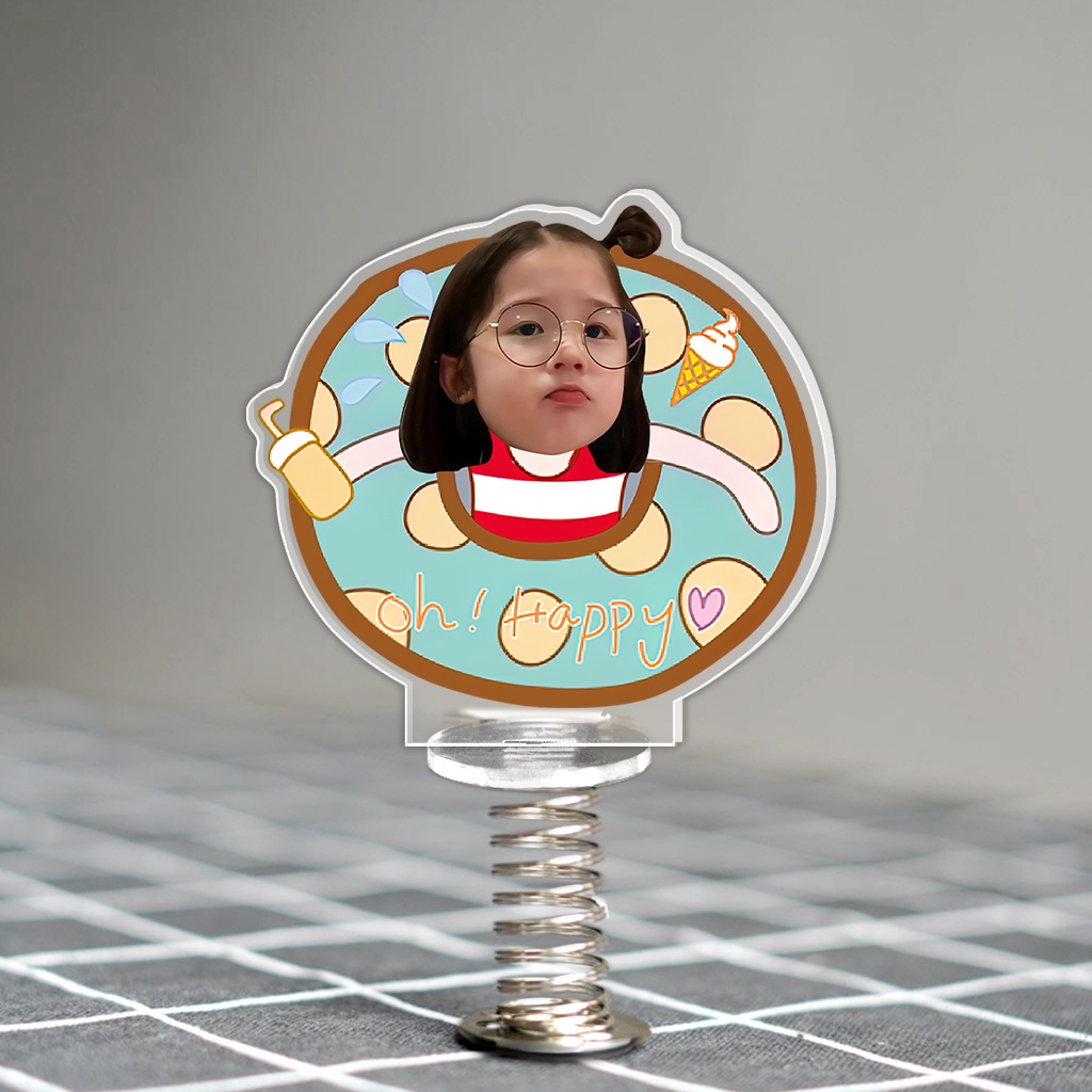 Standee lò xo lắc lư đáng yêu trong suốt đế dính trang trí in theo yêu cầu chibi