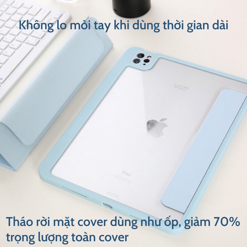 [Premium] Cover nam châm tháo rời nắp lưng - sạc được bút cảm ứng