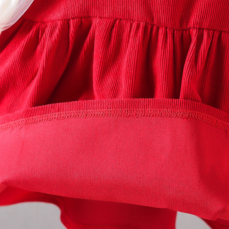 Set Đầm Hai Dây Đính Nơ Phong Cách Phương Tây Thời Trang Xuân Thu Năm Mới 2022 Cho Bé Gái