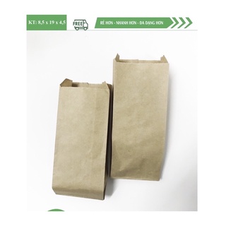Sỉ 100 túi giấy xi măng đựng bánh mỳ kt 8,5x19x4.5