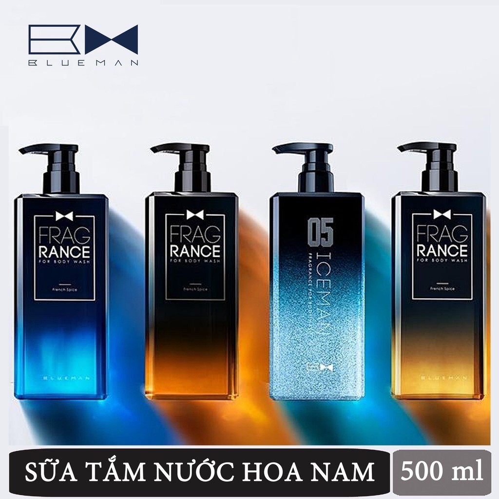 Sữa Tắm Nước Hoa BlueMan Hương Thơm Dài Lâu, Dưỡng Ẩm Dành Cho Nam (500ml)