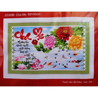 Tranh thêu chữ thập Cha Mẹ 223098 (60x40) chưa thêu