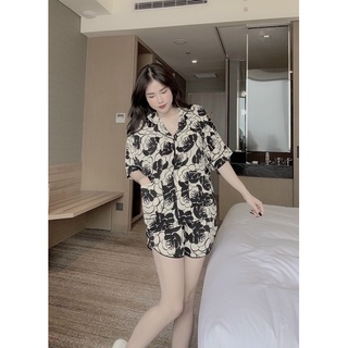 Bộ ngủ cộc đùi cánh dơi lụa siêu mát mùa hè