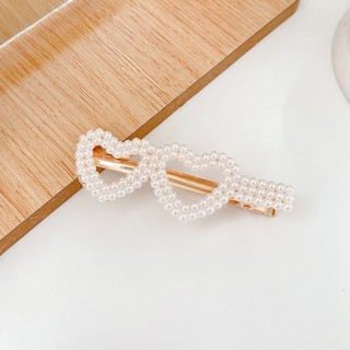 KẸP TÓC TRÁI TIM CÓ SẴN - Kẹp tóc đính ngọc trai nhân tạo phong cách Hàn Quốc xinh xắn cho nữ